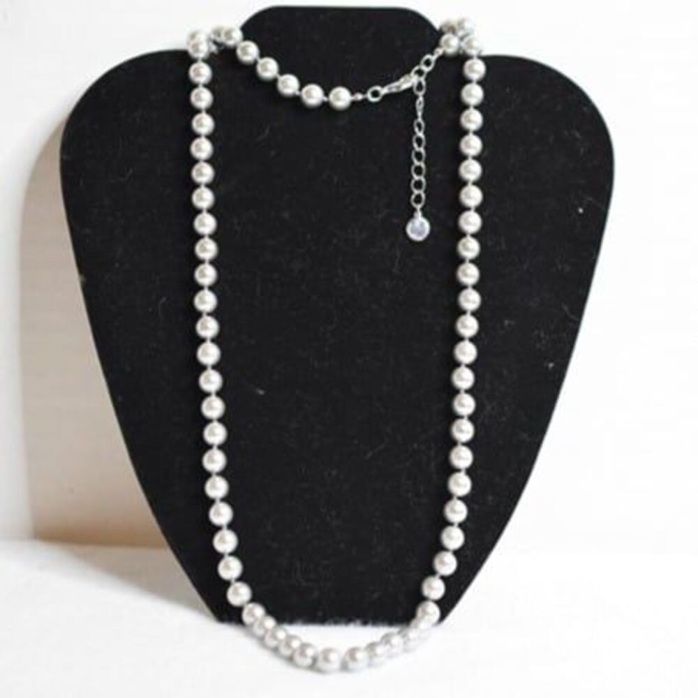 Charter Club Stunning Gray Faux Pearl Everyday Statement Chic Like New Necklace